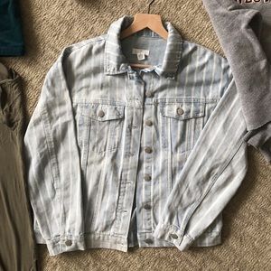 Pinstriped Jean Jacket